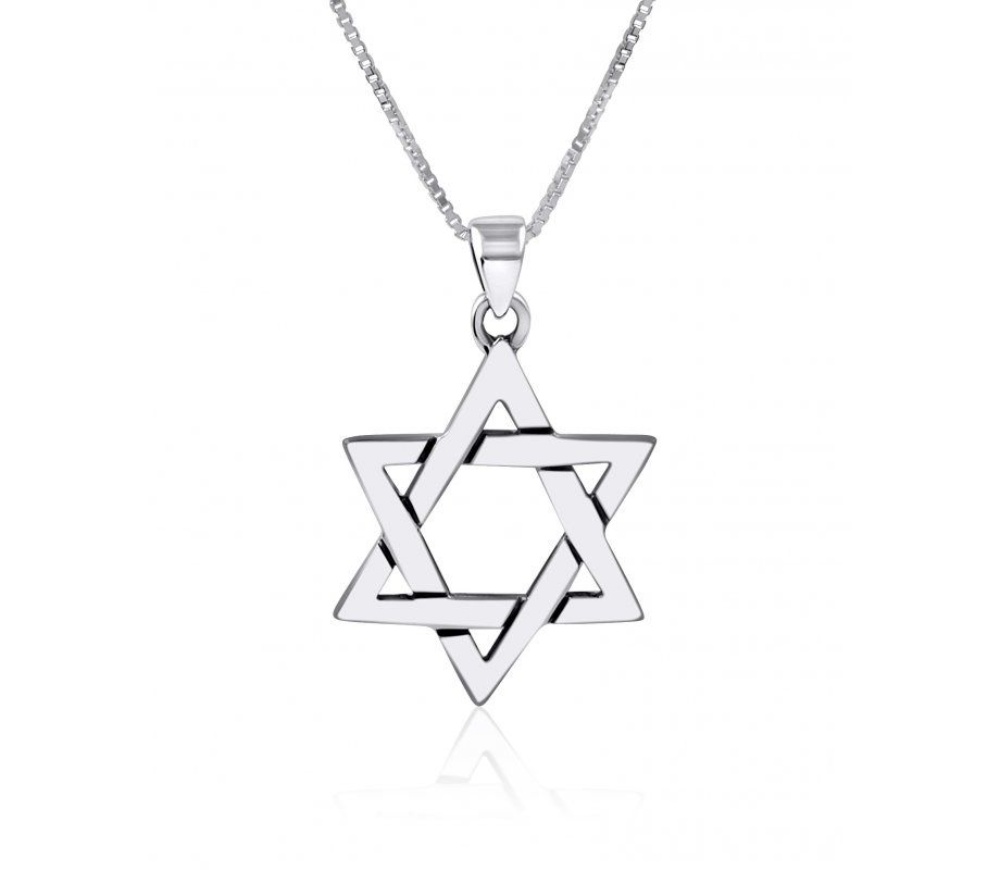 Necklace Mens Magen David Interlocking Sterling Silver