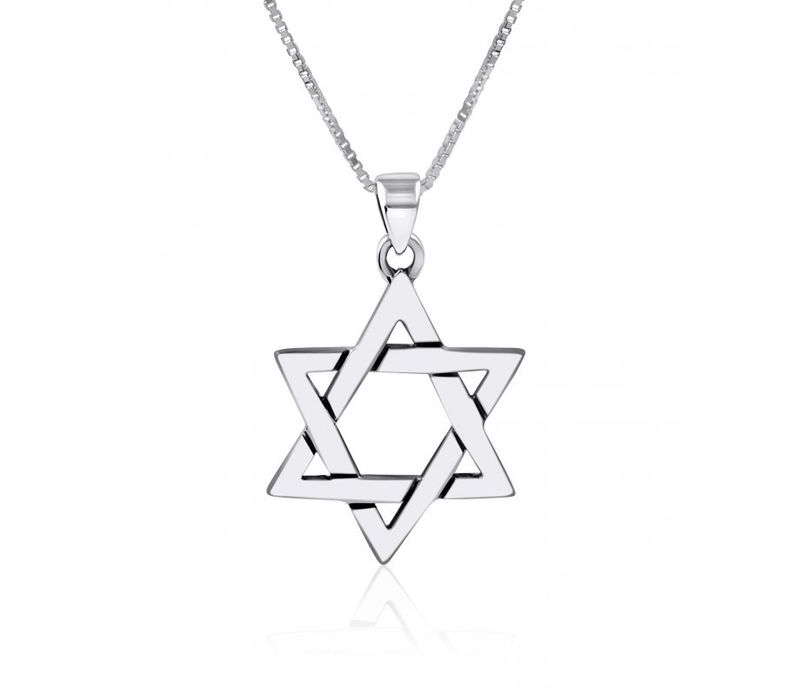 Necklace Mens Magen David Interlocking Sterling Silver