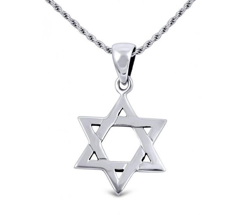 Necklace Sterling Silver Magen David Interwoven