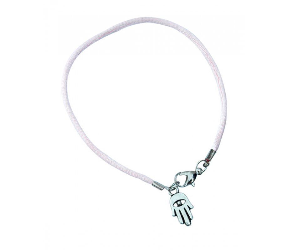 Bracelet on Cord Light Pink with Evil Eye