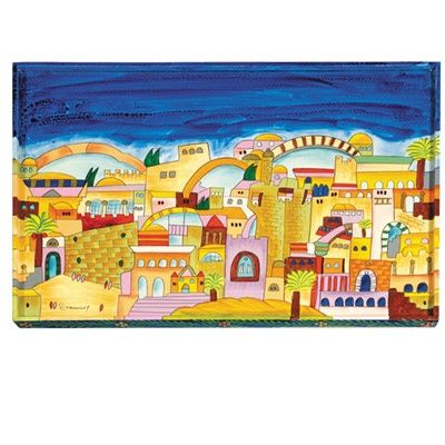 Challah Board Hand Painted Jerusalem