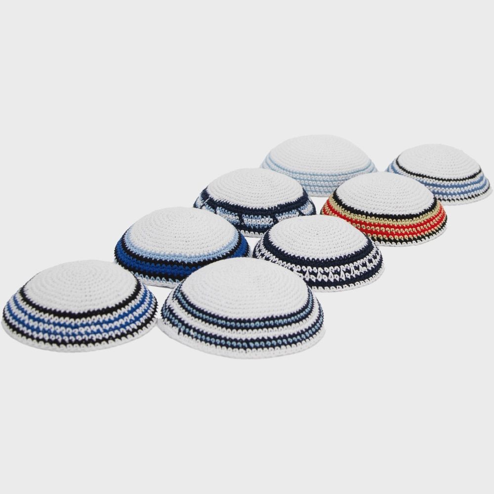 Kippah - 16cm Knitted - assorted Whites