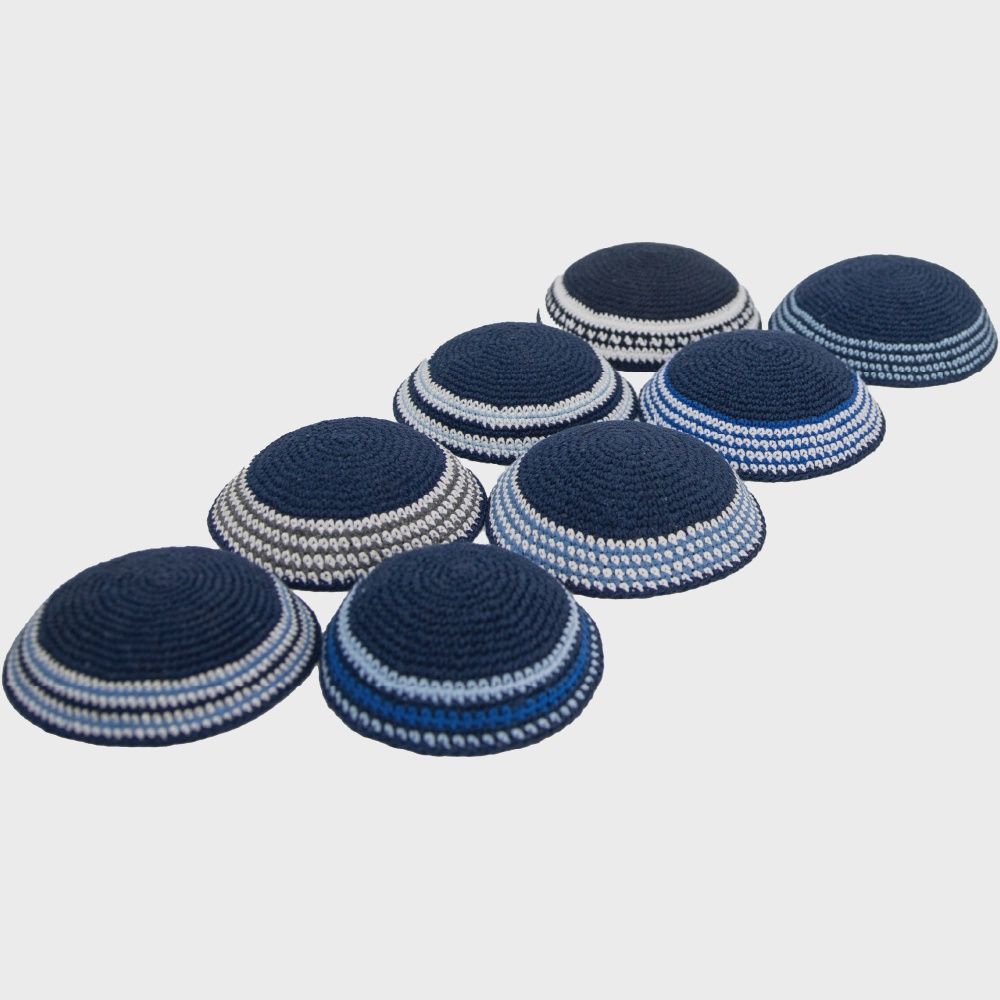 Kippah - 16cm Knitted - assorted Navy