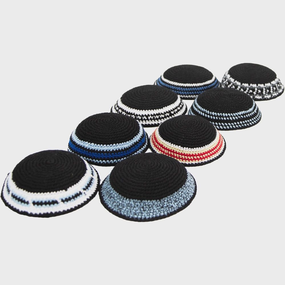 Kippah - 16cm Knitted - assorted Blacks