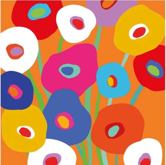 Serivette Dominique Vari - Super Bloom on Orange
