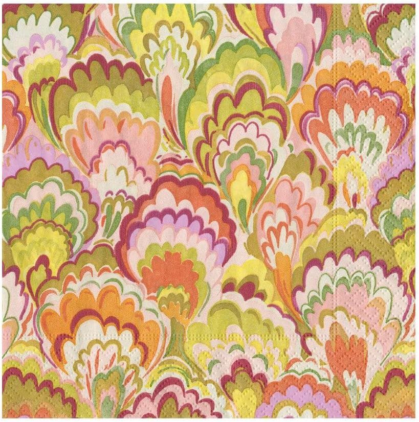 Serviette Marbled Ceramica Respberry Chartreuse