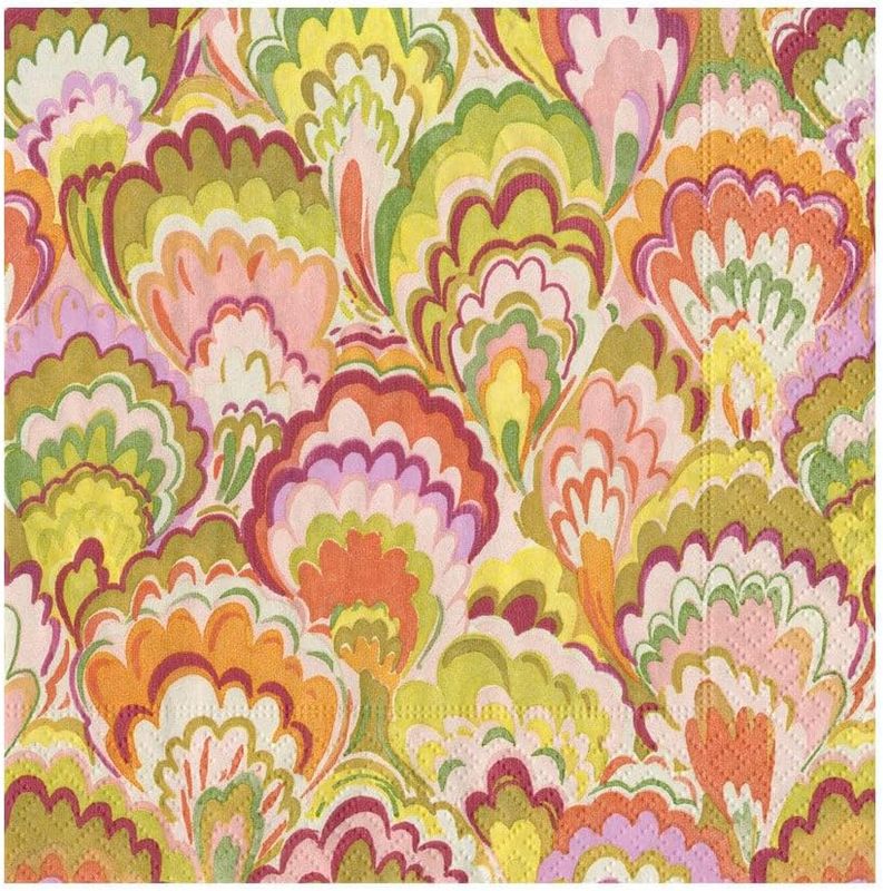Serviettes Marbled Ceramica Raspberry Chartreuse