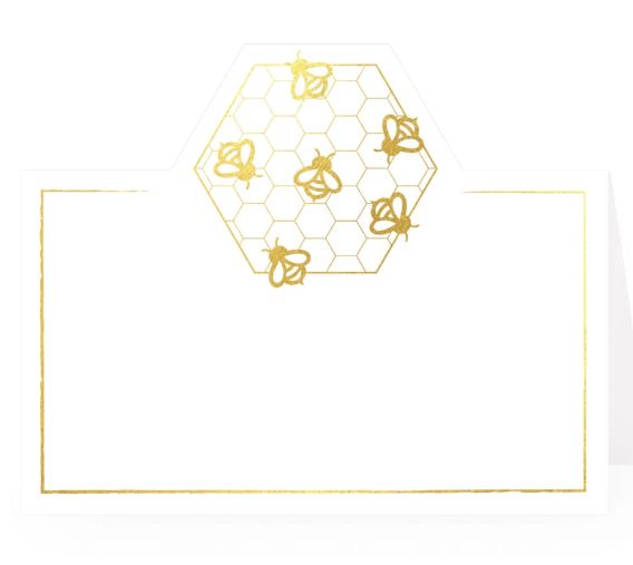 Place Cards Foil Bees 12 pack