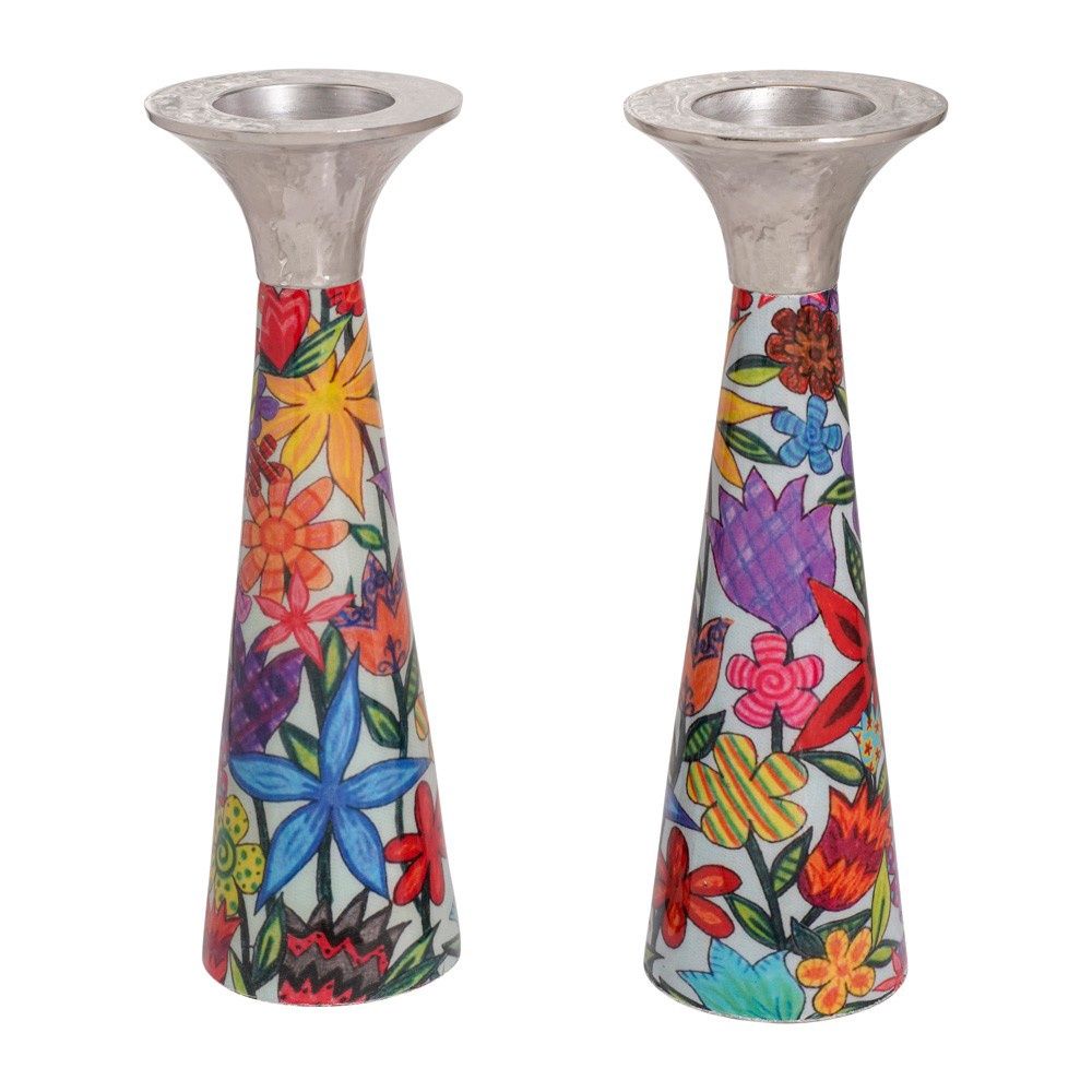 Candlesicks Floral Design Enamel &amp; Aluminium