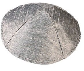 Kippah Raw Silk Silver/Grey