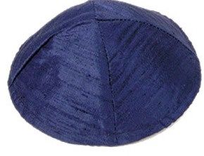 Kippah Raw Silk Dark Blue