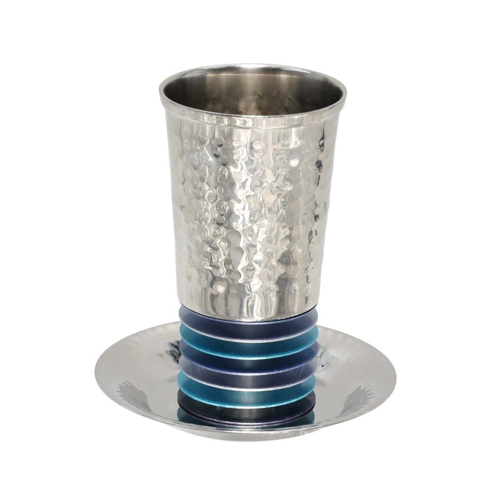 Kiddush Cup Blue with Discs