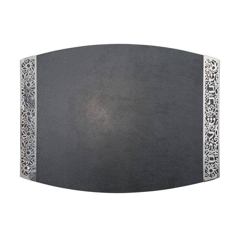 Challah Board Slate Grey Porcelain &amp; Filigree Cutout