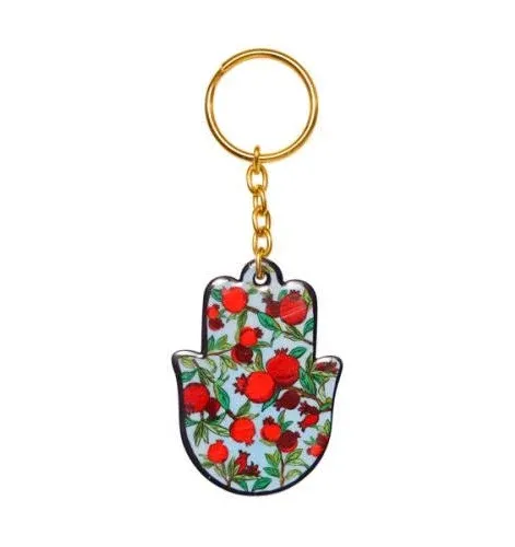 Key Ring Hamsa Pomegranates