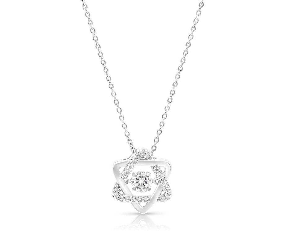 Necklace Magen David Intertwined Silver