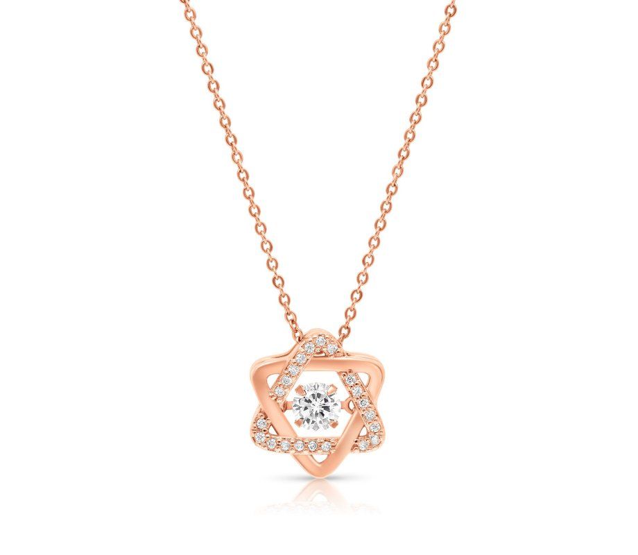 Necklace Magen David Intertwined Rose Gold