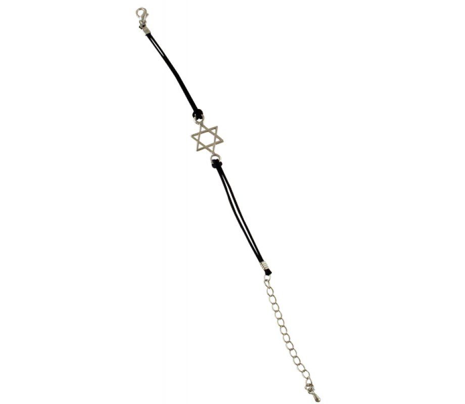 Bracelet Magen David on Black Cord