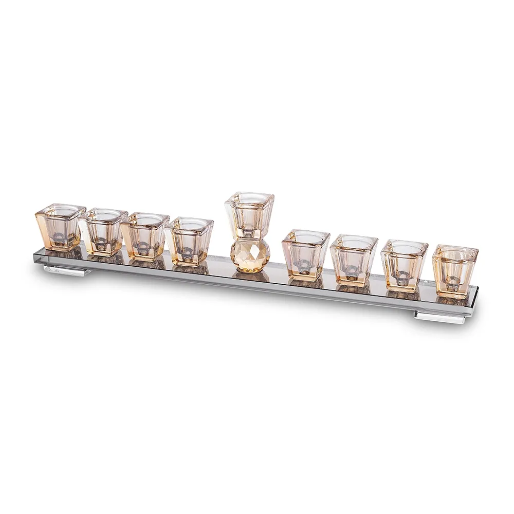 Menora Crystal Rose Gold 33cm  x 7 cm