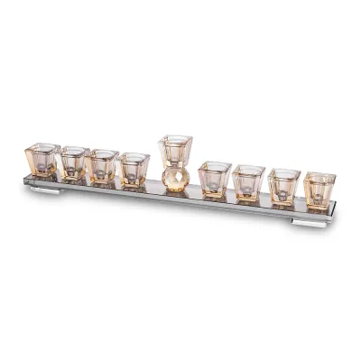 Menora Crystal Rose Gold 33cm  x 7 cm