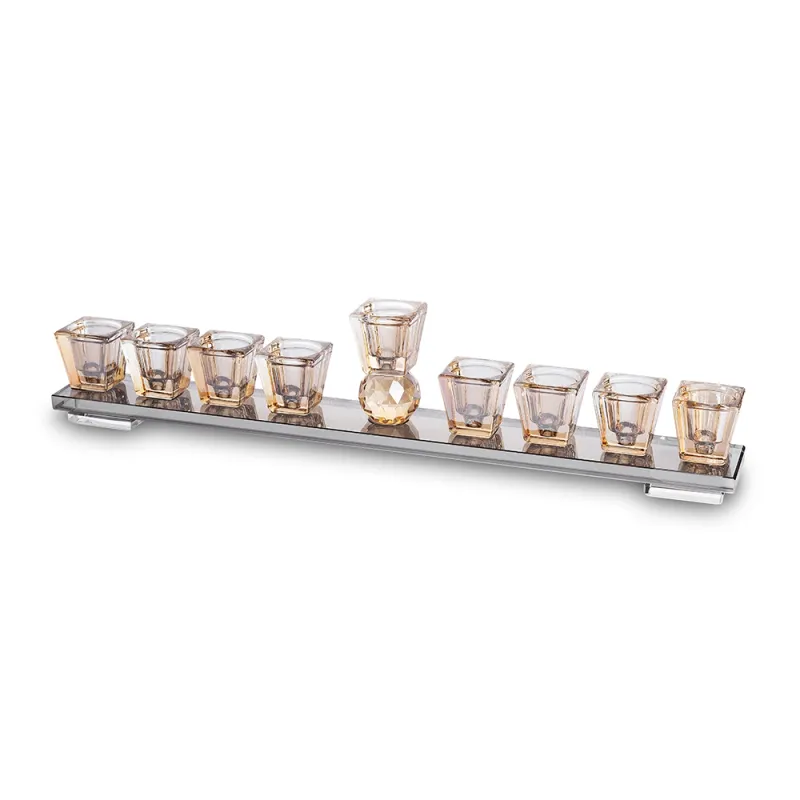 Menora Crystal Rose Gold 33cm  x 7 cm
