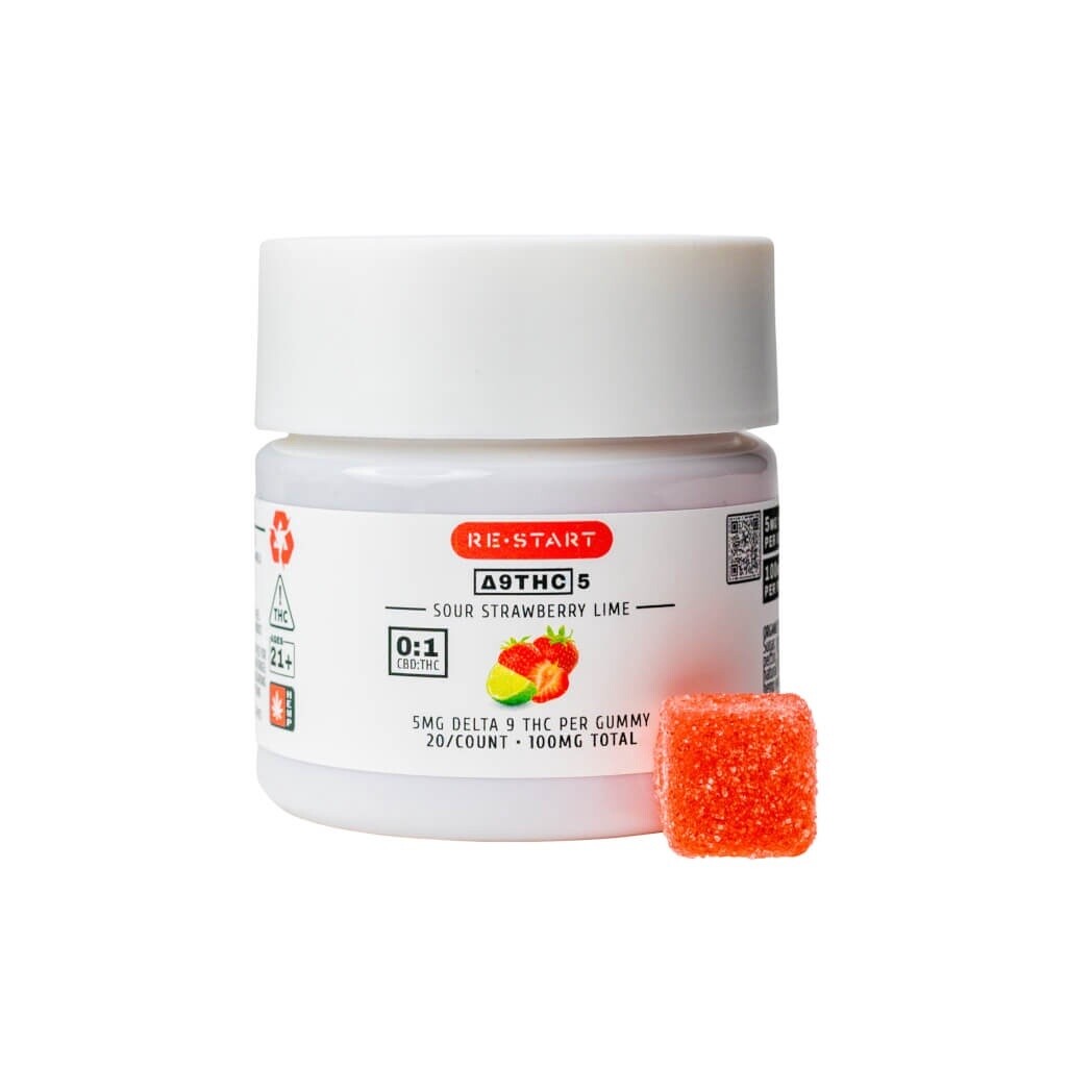 Delta 9 THC 5mg Strawberry Lime Gummies 20-ct Microdose