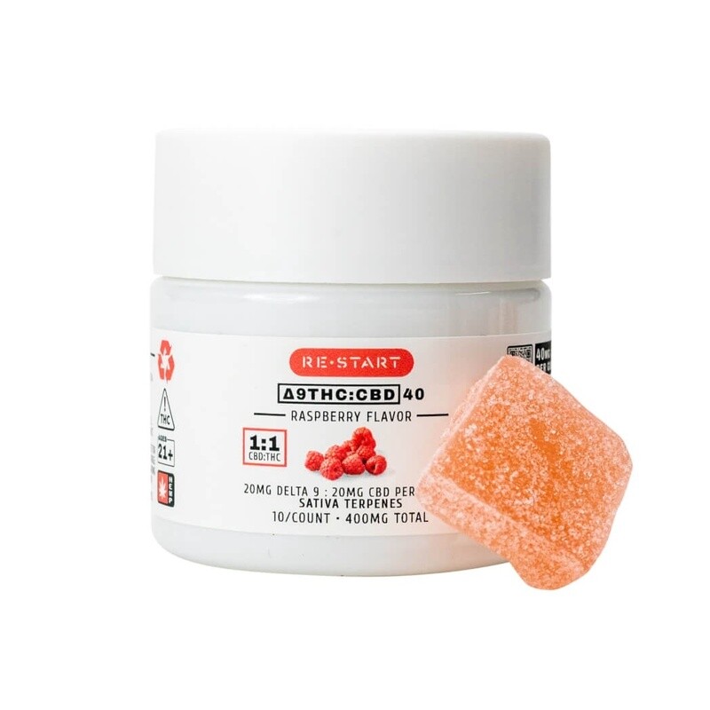 Delta 9 THC CBD Raspberry 40mg Gummies