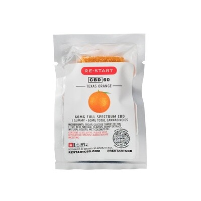 CBD Full Spectrum 60MG Gummies Texas Orange 1-ct Sample