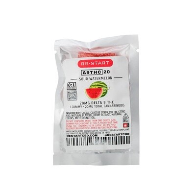 Delta 9 THC 20mg Gummies Sour Watermelon 1-ct Sample