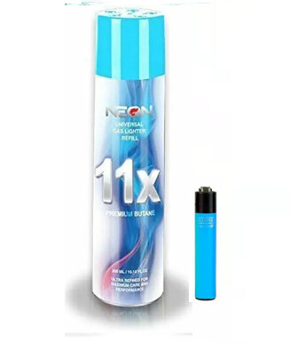 Neon 11x Ultra Refined Butane Fuel + BONUS Clipper Lighter