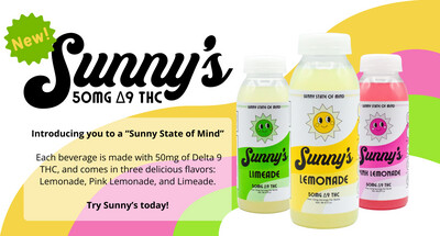 Sunny’s Delta 9 THC 50MG Lemonade 6-packs