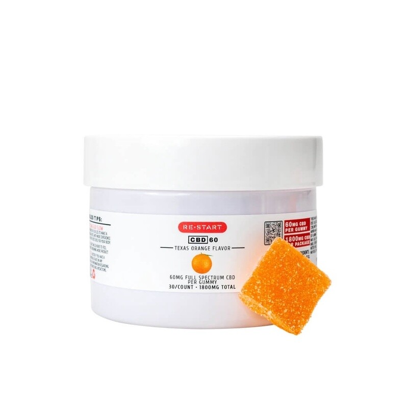 CBD Full Spectrum Hemp Gummies 60mg Texas Orange