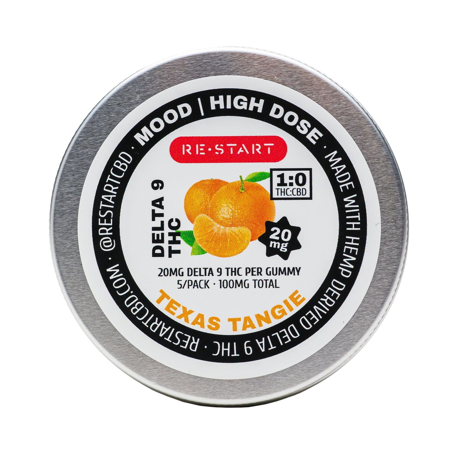 Delta 9 THC 20mg Gummies - Texas Tangie, Count: 5-ct (100mg)
