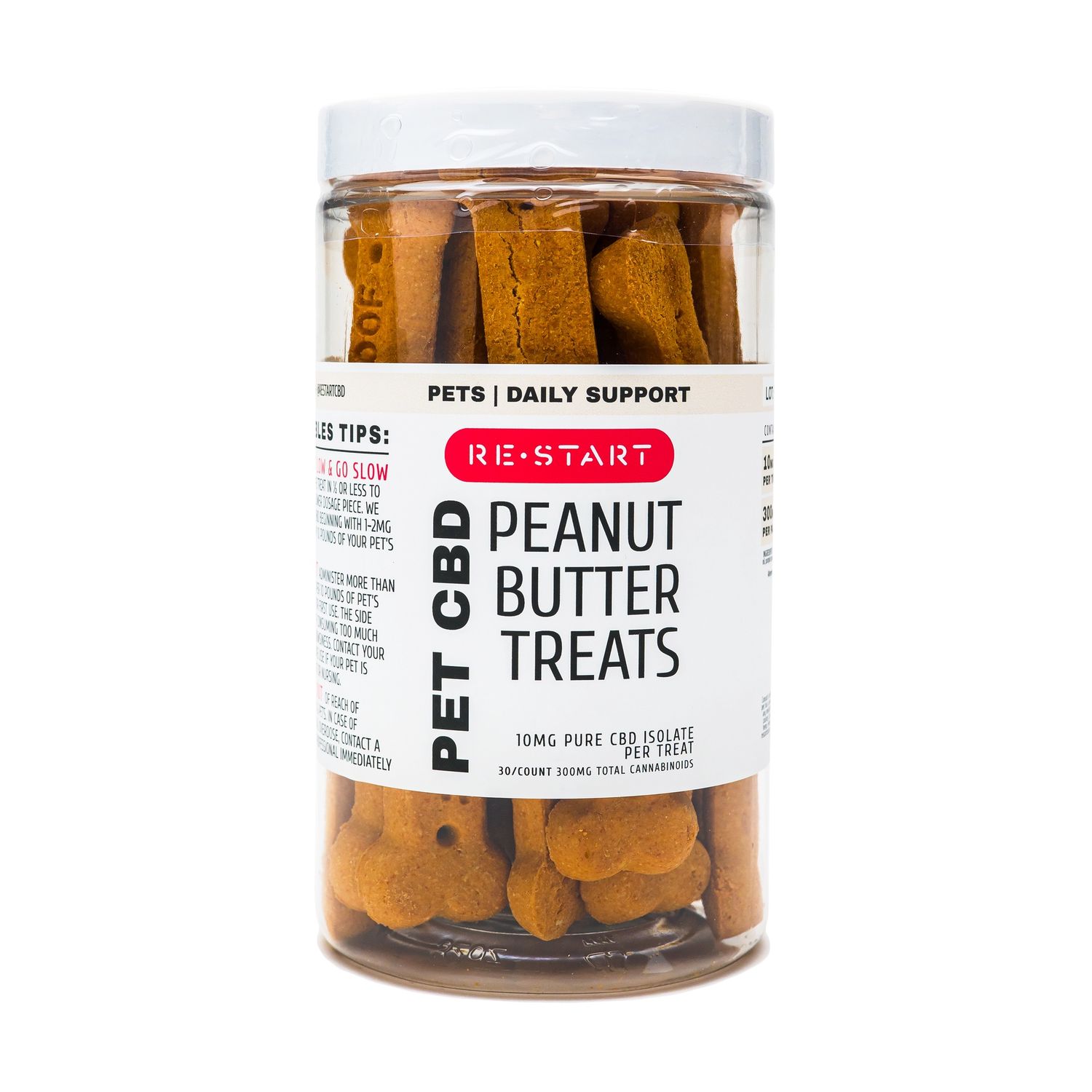 Peanut Butter CBD Dog Treats - NO THC for Pets, Quantity: 30-count (10MG each)