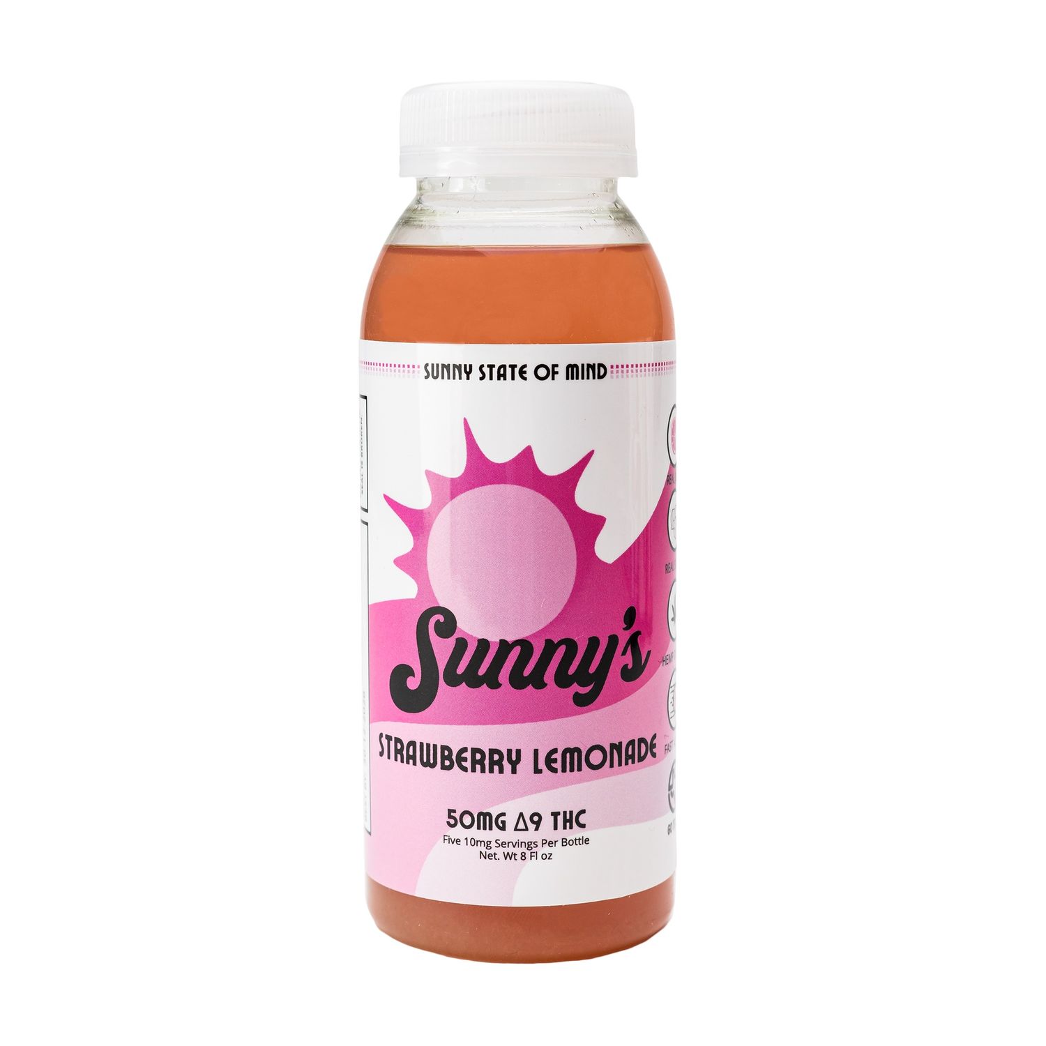 Sunny&#39;s Delta 9 THC 50mg Strawberry Lemonade 8oz