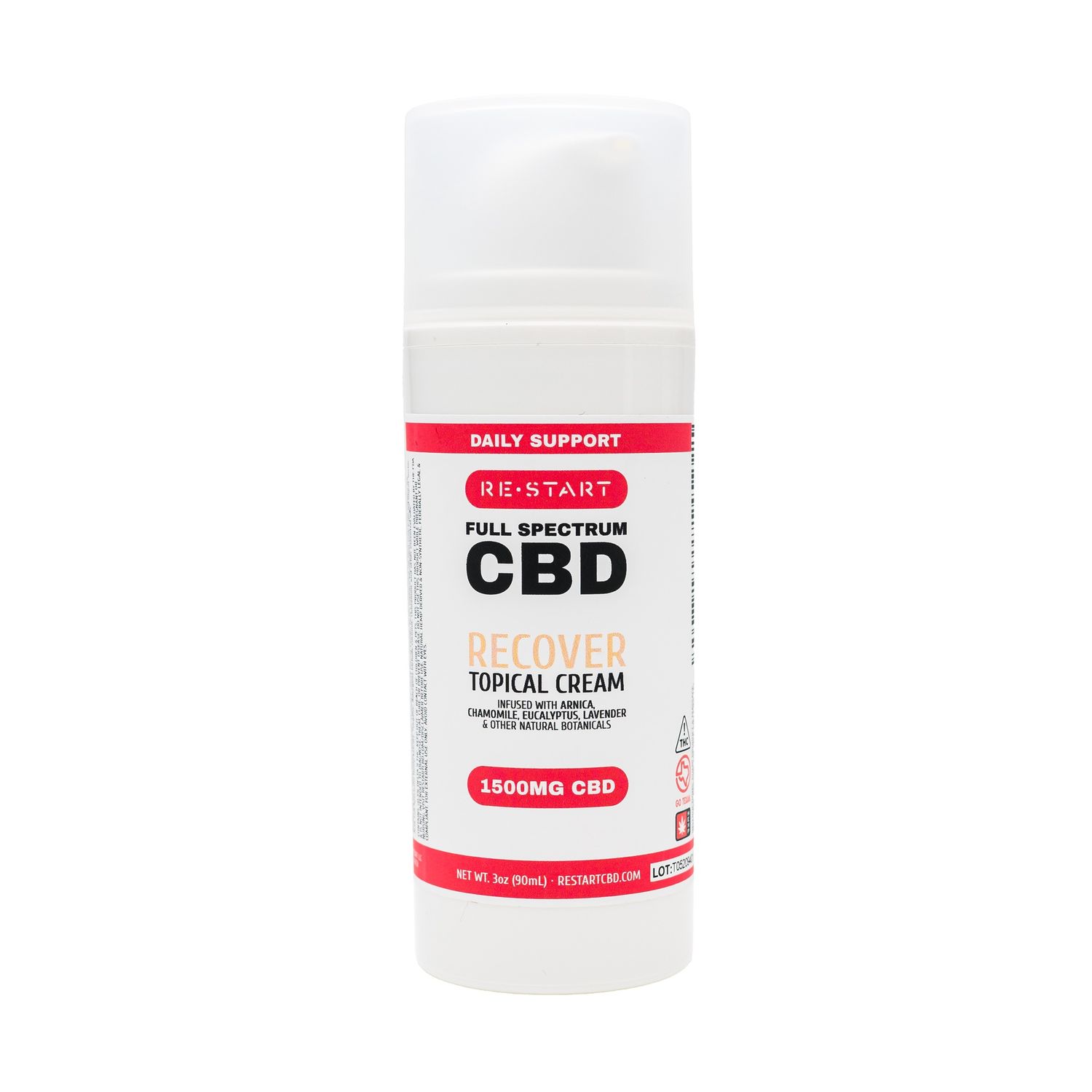 Recover CBD Topical Cream 1500mg 3oz