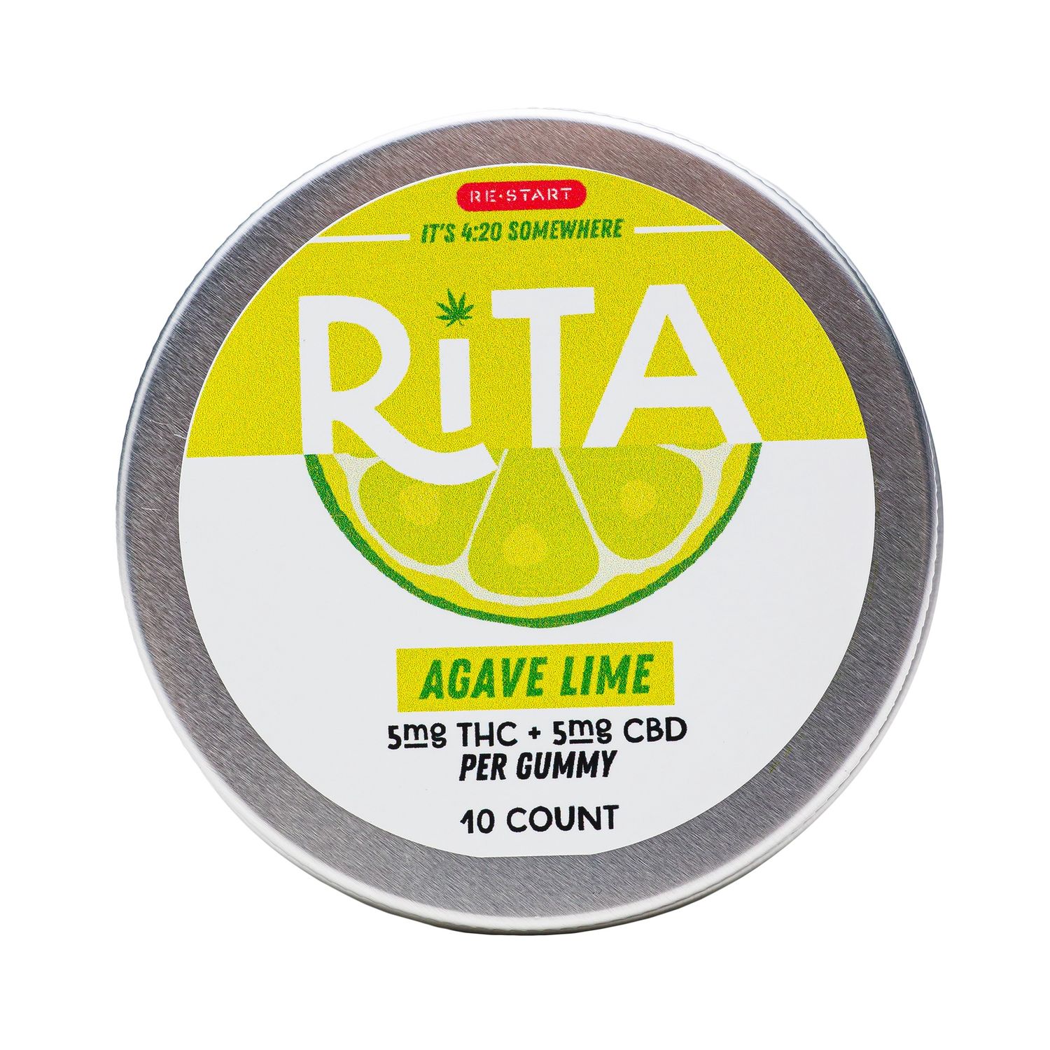 RESTART Rita Delta 9 THC CBD 10mg  Gummies Agave Lime, Count: 10-ct