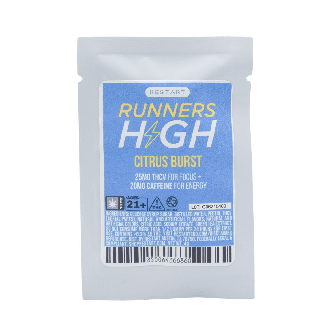 Runner&#39;s High THCV 25mg + Caffeine 20mg Citrus Burst 1-ct (New Formula Save 25%)