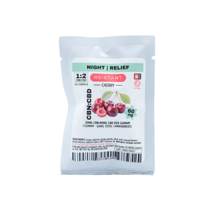 CBN CBD 60mg Gummy Cherry NO THC 1-ct