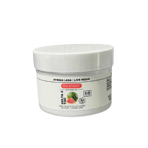 Delta 8 THC 50mg Watermelon Gummies - Live Resin, Count: 30-ct