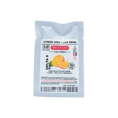 Live Resin Delta 8 THC 50mg Gummies 1-ct Sample, Flavor: Texas Orange