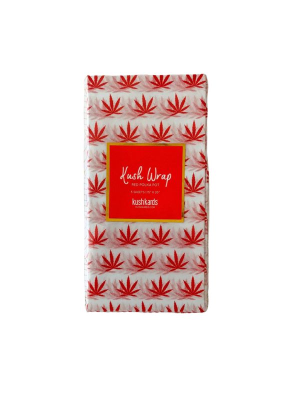 Red &amp; White Pot Leaf Tissue Paper