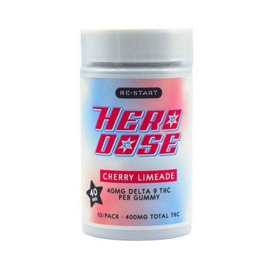 Hero Dose Delta 9 THC 40mg Gummies Cherry Limeade
