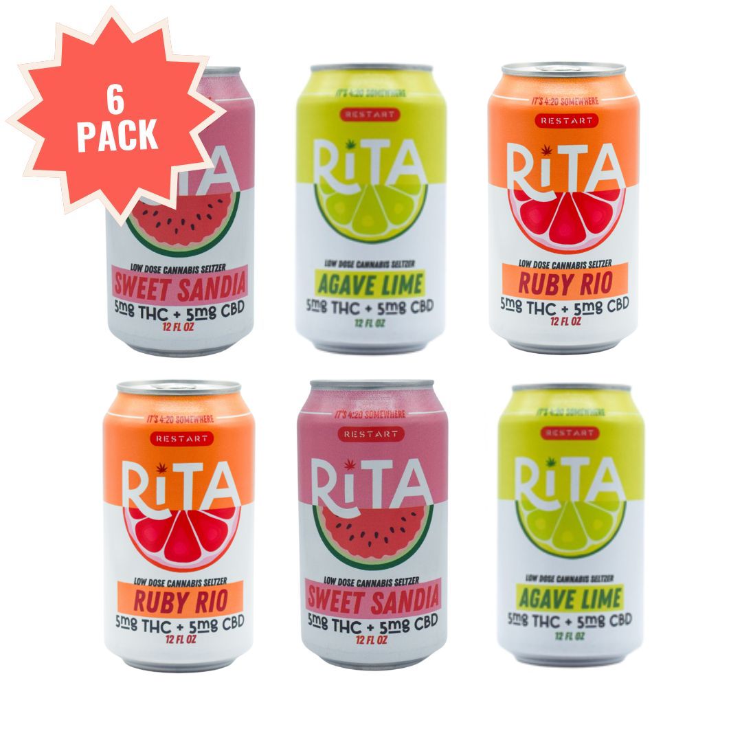 RESTART Rita Delta 9 THC CBD 10mg Seltzer Variety 6-pack