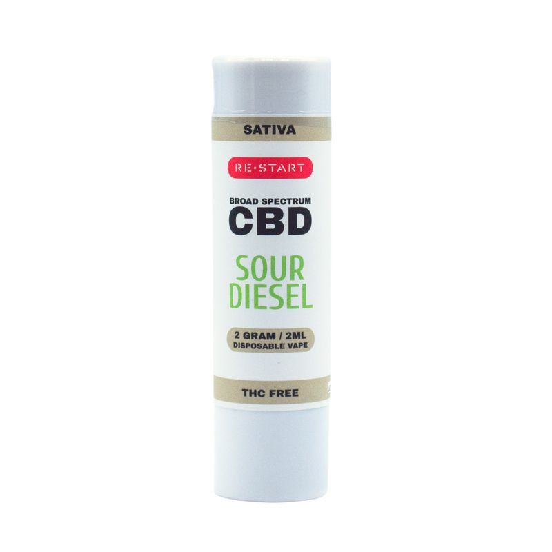 Broad Spectrum CBD Vape Disposable (S) Sour Diesel 2ml NO THC