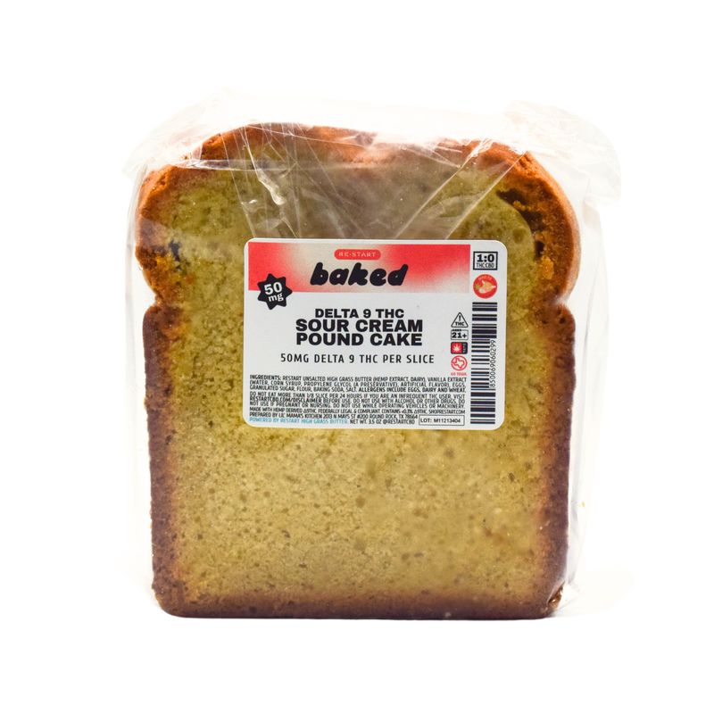RESTART Baked Delta 9 THC 50mg Sour Cream Pound Cake