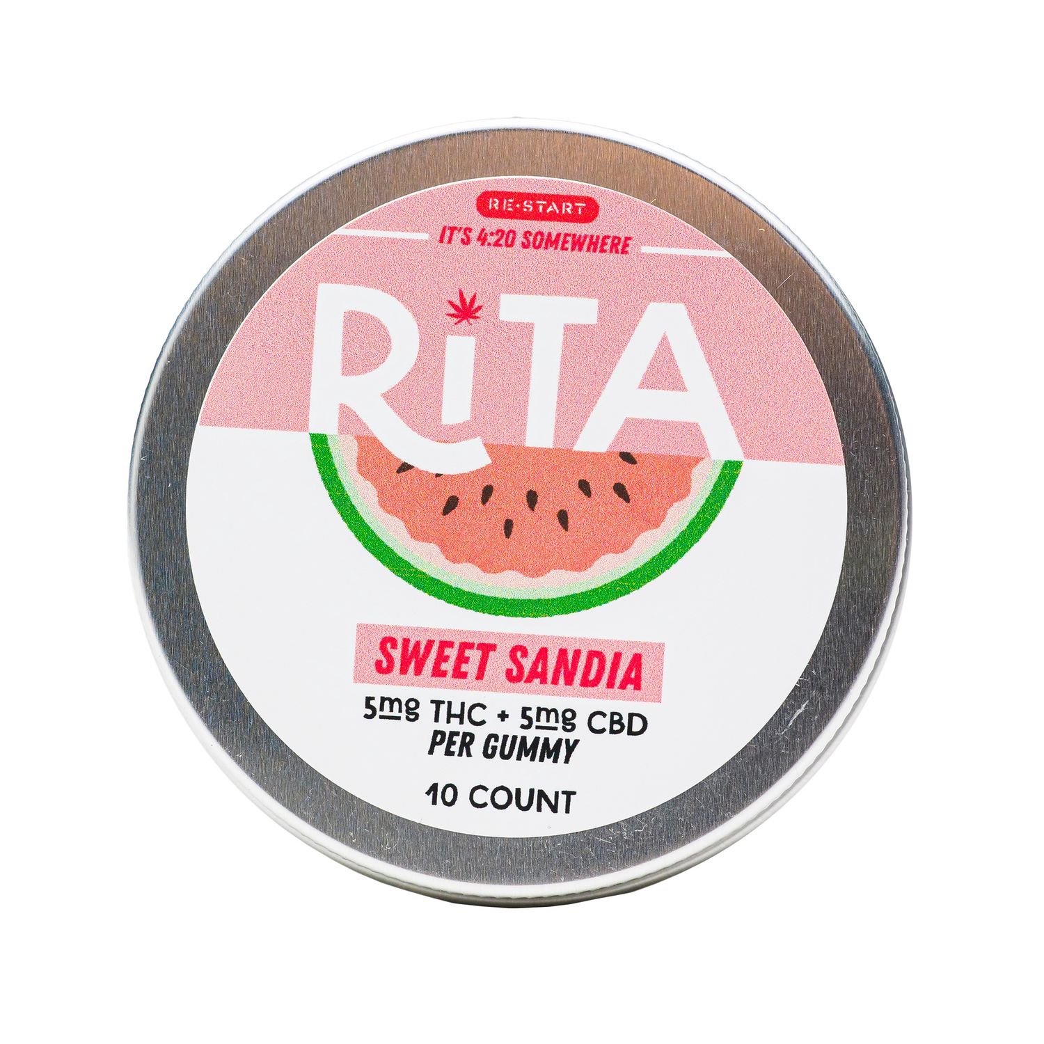 RESTART Rita Delta 9 THC CBD 10mg Gummies Sweet Sandia (Watermelon), Count: 10-ct