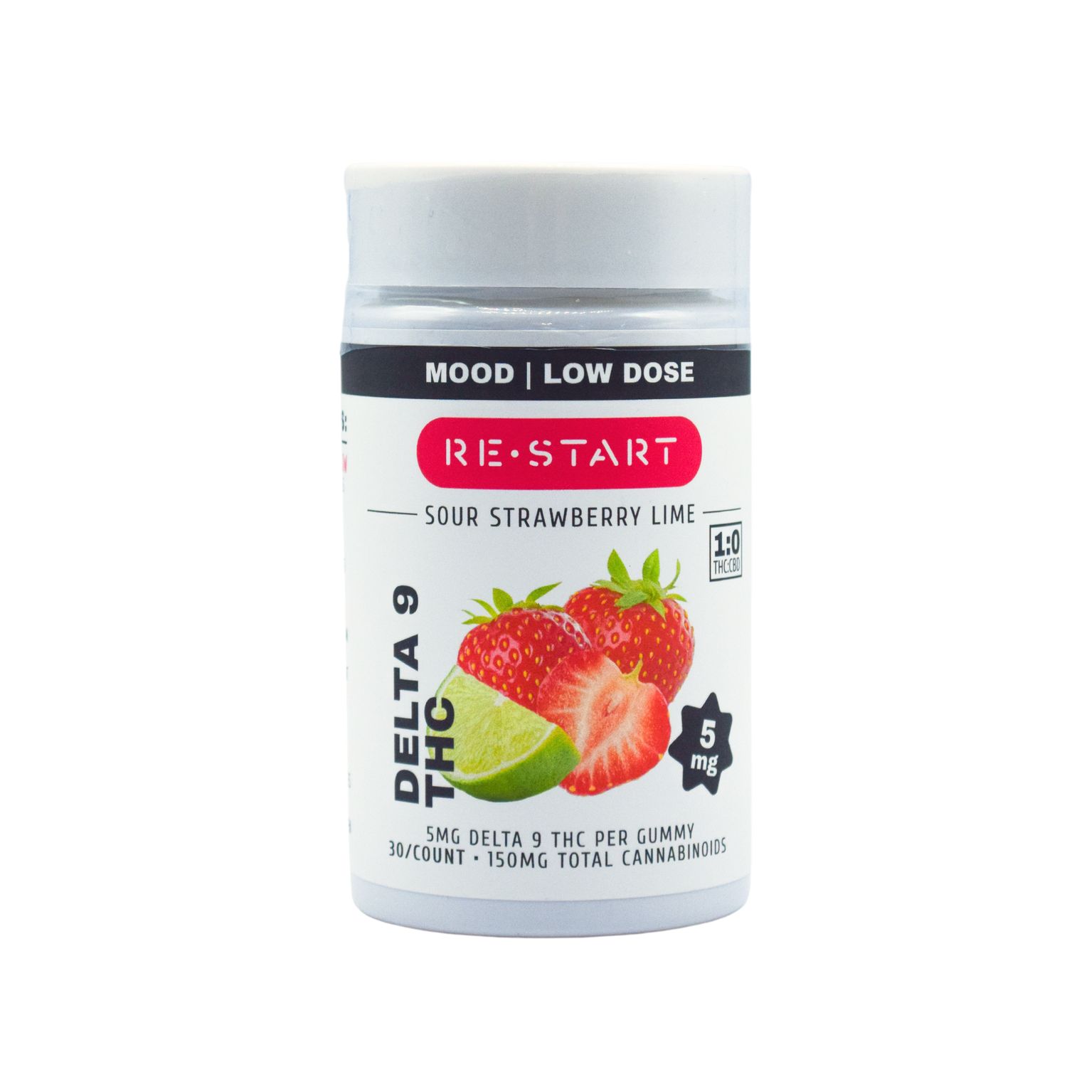 Delta 9 THC 5mg Gummies Strawberry Lime - Low Dose, Count: 30-ct (150mg)