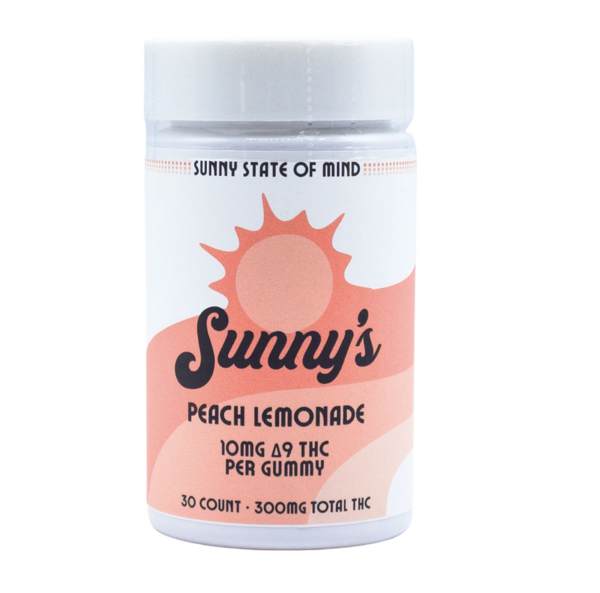 Sunny’s Delta 9 THC 10mg Peach Lemonade Gummies, Count: 30-ct