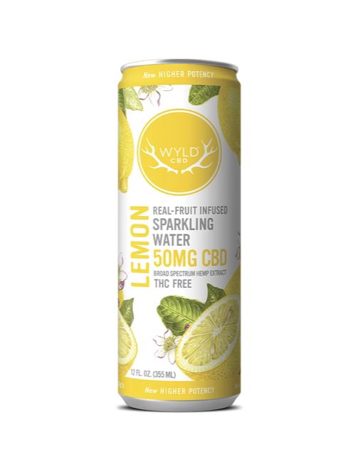 Wyld CBD Sparkling Water 50mg 12oz, Flavor: Lemon