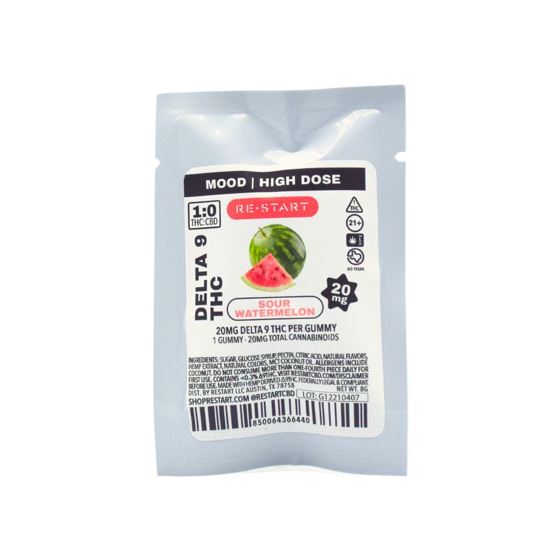 Delta 9 THC 20mg Gummies - Watermelon (1-ct)